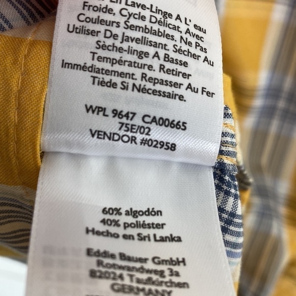 Eddie Bauer Women’s Plaid Tie-Front Blouse Size Large - Picture 4 of 5